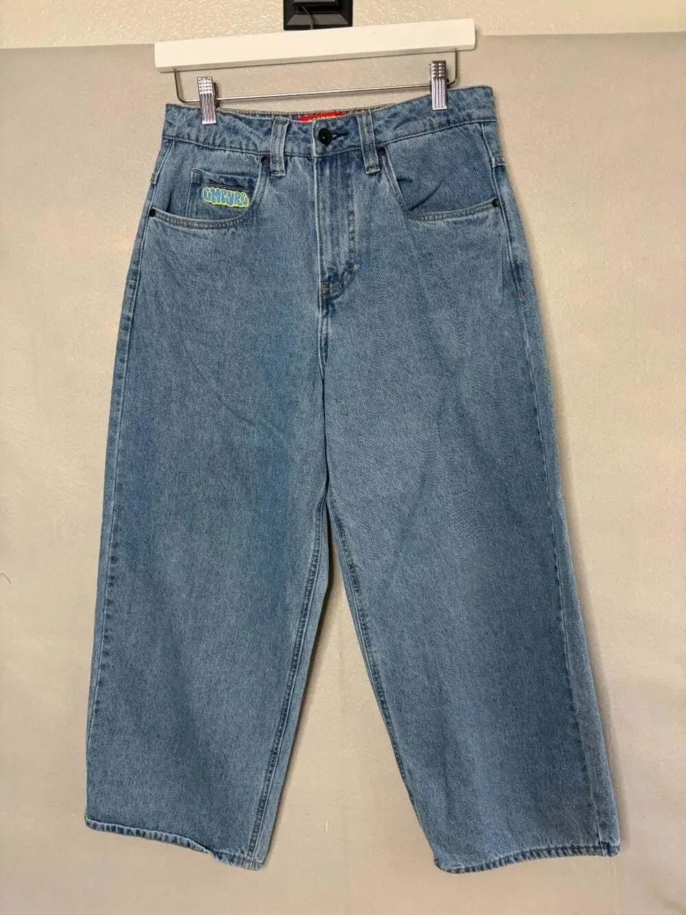 Empyre Jeans Ultra Wide Baggy Blue Denim Drawstring 28X29